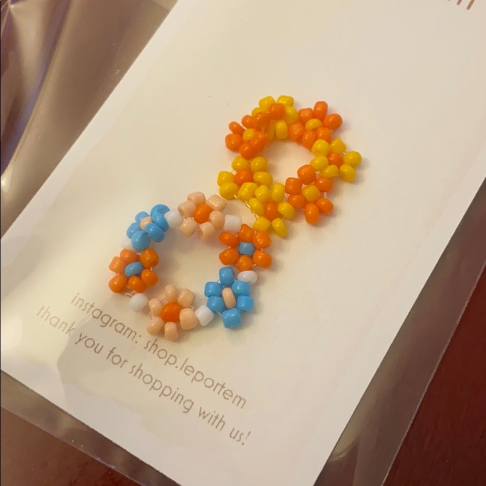 [Handmade]Flower Beads Rings 🌼